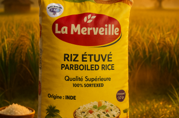 RIZ LA MERVEILLE - RIZ ÉTUVÉ PARBOILED RICE QUALITé SUPERIEURE 100% SORTEXED - ORIGINE INDE - POIDS 50KGS copie